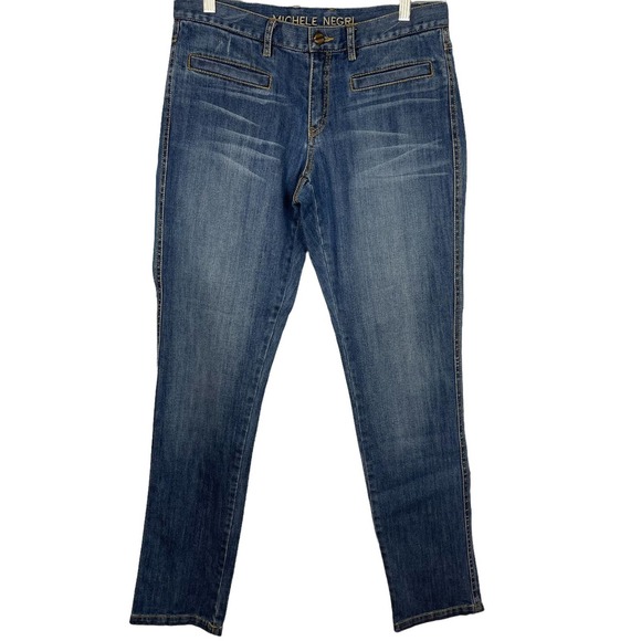 Michele Negri Firenze Oslo Slightly Washed Indigo Jeans size 10 - Picture 2 of 6